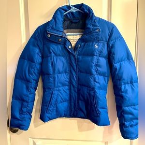 Abercrombie & Fitch Blue Puffer Down Ski Snowboard Winter Jacket Women Small